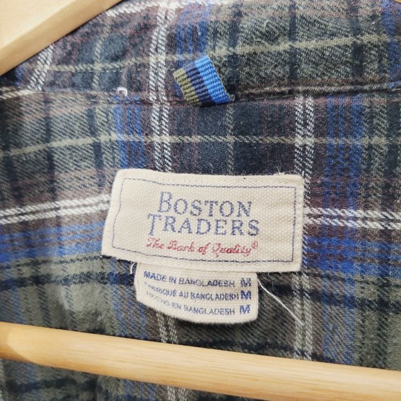Boston Traders Long Sleeve Button Down Shirt Plaid Flannel Collared Casual Med - Picture 5 of 11